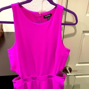 Magenta side cutout wide leg jumpsuit Size L